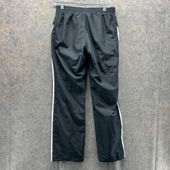 Adidas Sweatpants Women Small Black Wind Track Ankle Zip VTG Straight Trefoil - Picture 11 of 12